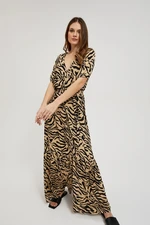 Women's patterned maxi dress MOODO - beige