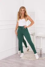 Sweatpants with waist tie dark green