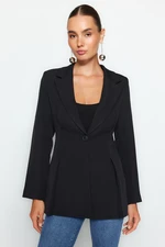 Trendyol Black Fitted Lined Woven Blazer Jacket