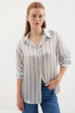 Bigdart 3964 Lightly Flowing Satin Shirt - F.Grey