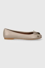 Kožené baleríny Kurt Geiger London Eagle Ballerina béžová barva, 9790643309