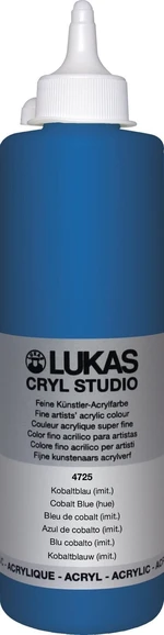 Lukas Cryl Studio Plastic Bottle Vopsea acrilică Cobalt Blue Hue 500 ml 1 buc