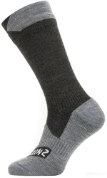 Sealskinz Waterproof All Weather Mid Length Sock Black/Grey Marl M Skarpety kolarskie