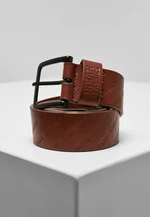 Allover logo strap cognac brown