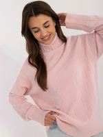 Light pink oversized turtleneck sweater