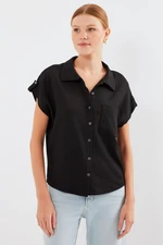 Bigdart 20256 Cuffed Double Short Sleeve Shirt - Black