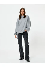 Koton Oversize Sweatshirt Crew Neck Balloon Sleeve