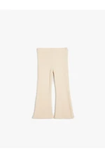 Koton Spanish Leg Trousers Viscose Fabric Ribbed