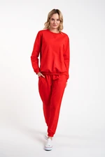 Panama Women's Long Sleeve Set, Long Pants - Red