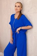 Women's set blouse + trousers - cornflower blue