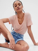 GAP Ľanové T-shirt with short sleeve - Women