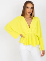 Yellow one-size blouse with Raquel's V-neck