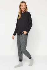 Trendyol Black Cuff Detailed T-shirt-Jogger Knitted Pajamas Set