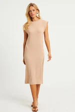 Cool & Sexy Women's Stone Basic Midi Dress