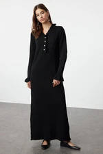 Trendyol Black Pearl Detailed Soft Textured Knitwear Dress