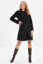 Trendyol Black Fitted Midi Wool Cashew Coat