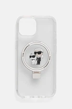 Obal na telefon Karl Lagerfeld iPhone 15 / 14 / 13 6.1 pruhledná barva, KLHMP15SHMRSKCH