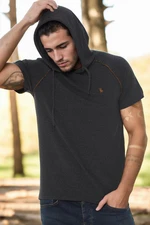 T8570 DEWBERRY HOODED MEN'S T-SHIRT-DARK ANTHRACITE