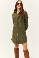 Olalook Women's Khaki Stash Shirt Dress