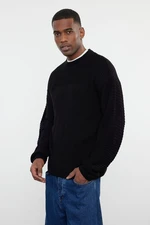 Trendyol Black Unisex Crew Neck Plain Knitwear Sweater