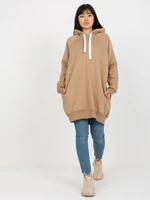 Women's long sweatshirt - beige