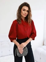 Burgundy shirt with ruffles on the sleeves Cocomore