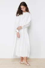 Trendyol Ecru Ruffle Detailed Woven Dress