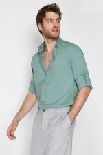 Trendyol Mint Slim Fit Shirt With Epaulette Sleeves