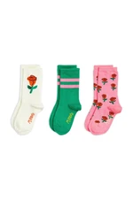 Dětské ponožky Mini Rodini Roses 3-pack bílá barva, 2516010700