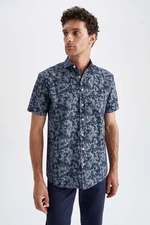 DEFACTO Regular Fit Patterned Short Sleeve Cotton Shirt