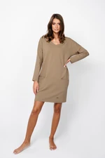 Karina women's tunic long sleeve - camel