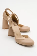 LuviShoes Oslo Women's Beige Skin Heeled Shoes