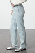 Trendyol Ice Blue High Waist Straight Jeans