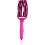 Olivia Garden Fingerbrush ThinkPink plochý kartáč s nylonovými a kančími štětinami Neon Pink 1 ks