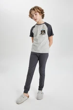 DEFACTO Boys' Printed Short Sleeve Pajamas Set