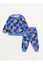 LC Waikiki LCW Baby Crew Neck Mickey Mouse Printed Baby Boy Pants and Sweatshirt Set 2-Pack