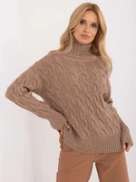 Dark beige women's turtleneck