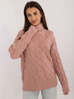 Dark pink turtleneck with pattern