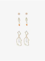 Set of three pairs of earrings in gold color Pieces Locca - Women's