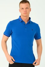 T8586 DEWBERRY MEN'S POLO NECK T-SHIRT-SAX-2