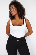 Trendyol Curve White Contrast Piping Knitted Undershirt