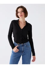 LC Waikiki Women's Plain Long Sleeve Crop Shirt