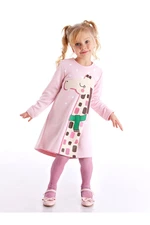 Denokids Cool Giraffe Girl's Pink Winter Long Sleeve Dress