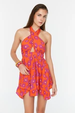 Trendyol Floral Patterned Tie Back Detailed Beach Dress