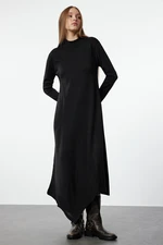 Trendyol Black Asymmetric Cut Knit Dress