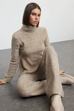 Trendyol Mink Turtleneck Knitwear Top-Bottom Set