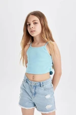 DEFACTO Girl's Crew Neck Basic Tank Top