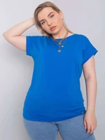 Larger cotton T-shirt in navy color