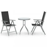 Záhradný bistro set 3 ks Dekorhome Černá / šedá