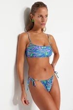 Trendyol Absztrakt mintás Bustier Connected normál lábú bikini szett